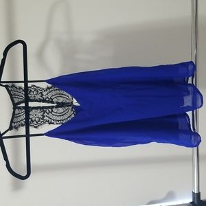 Japna Halter Lace Blue Top